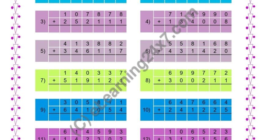 Addition of Two 6 Digits Numbers