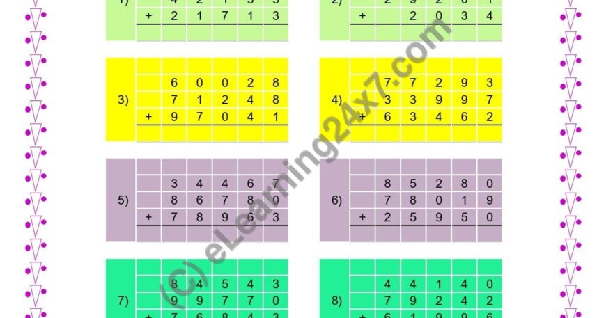 Addition of Three 5 Digits Numbers