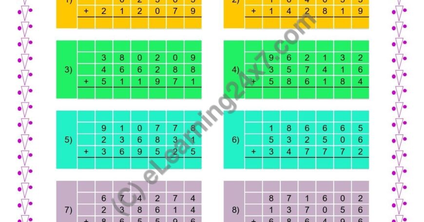 Addition of Three 6 Digits Numbers