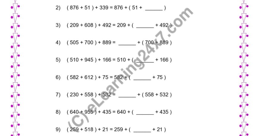 Grouping or Associative Property of Addition