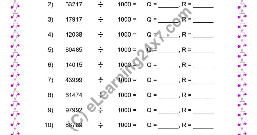 Division By 1000 With Remainder