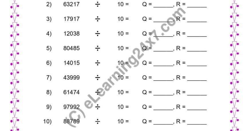 Division By 10 With Remainder
