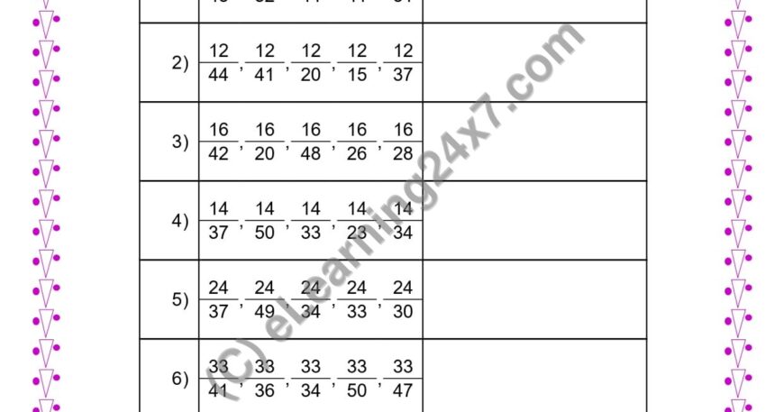 Fractions in Descending Order