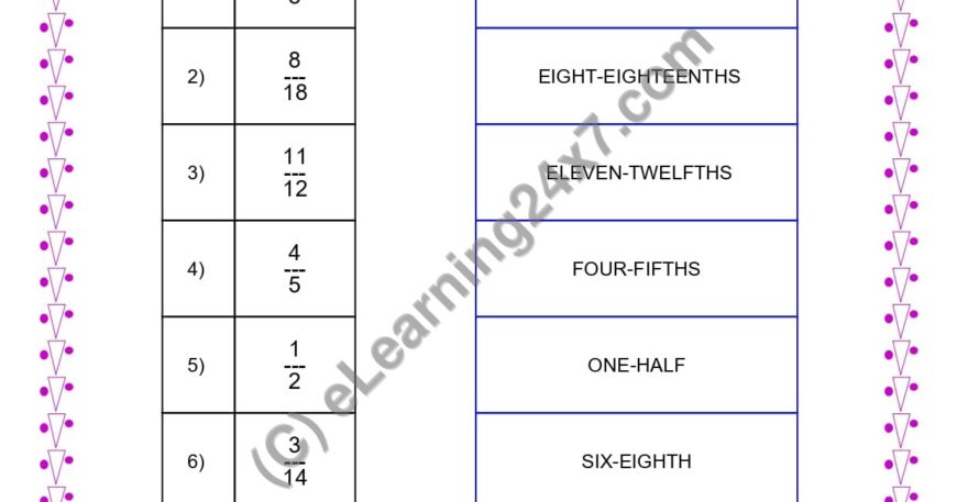 Match Fraction With Its Name
