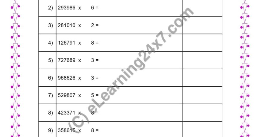 Multiplication of 6 Digits Number With Single Digit Number
