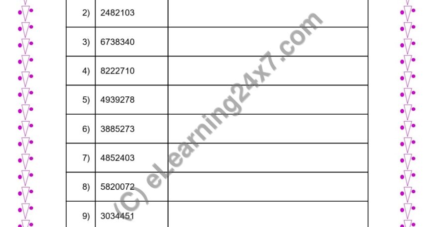 Write The Number Name
