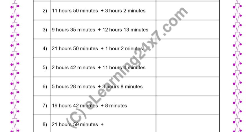 Add Time in Hours & Minutes