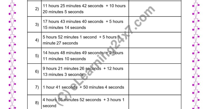 Add Time in Hours, Minutes & Seconds