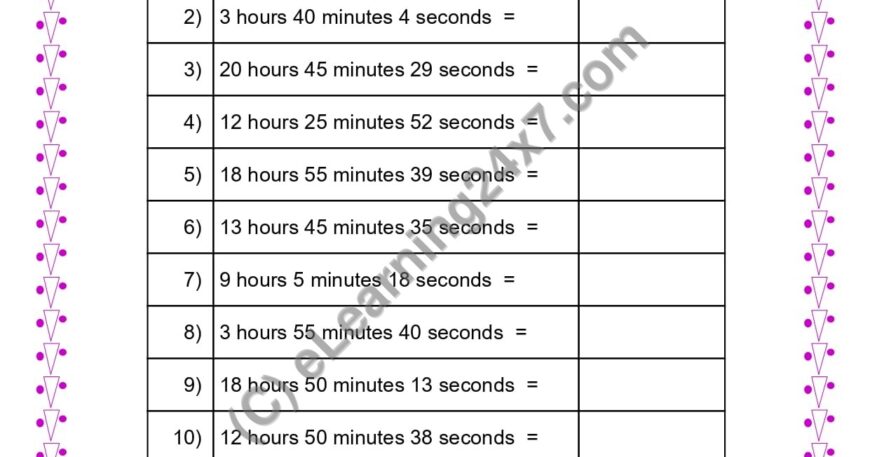 Convert Time From Hours To Seconds