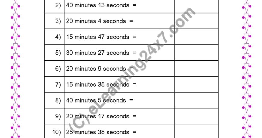 Convert Time From Minutes To Seconds