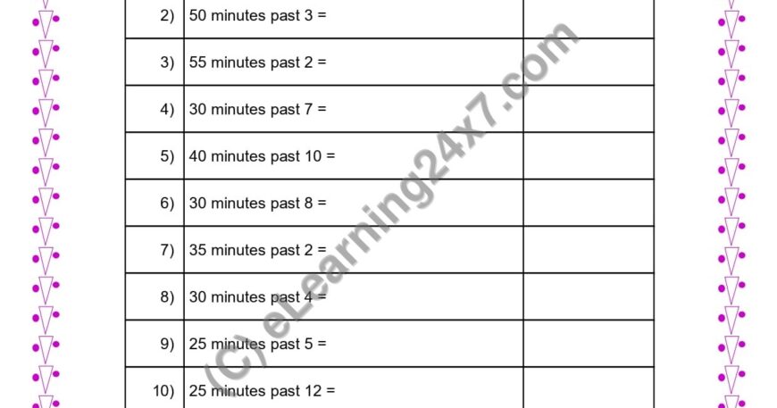Write Time in Numerals