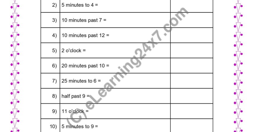 Write Time in Numerals (Advanced)