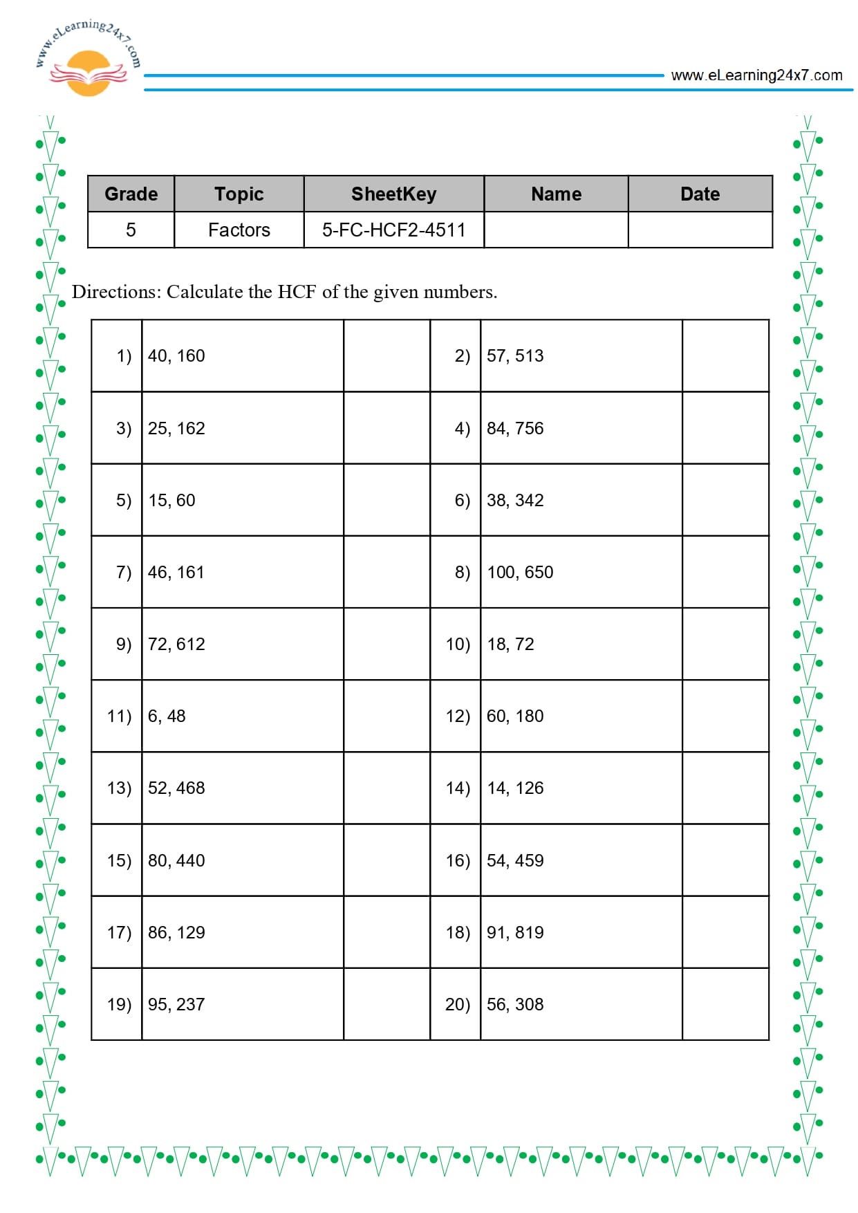Grade 5 Factors