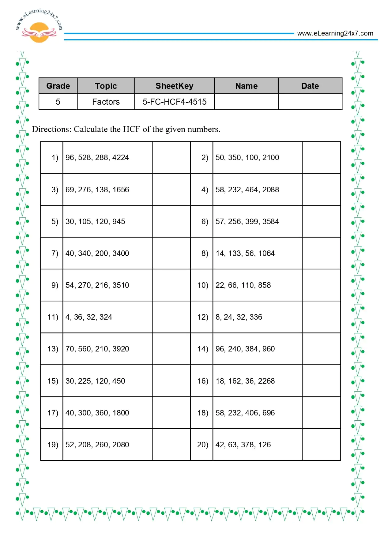Grade 5 Factors