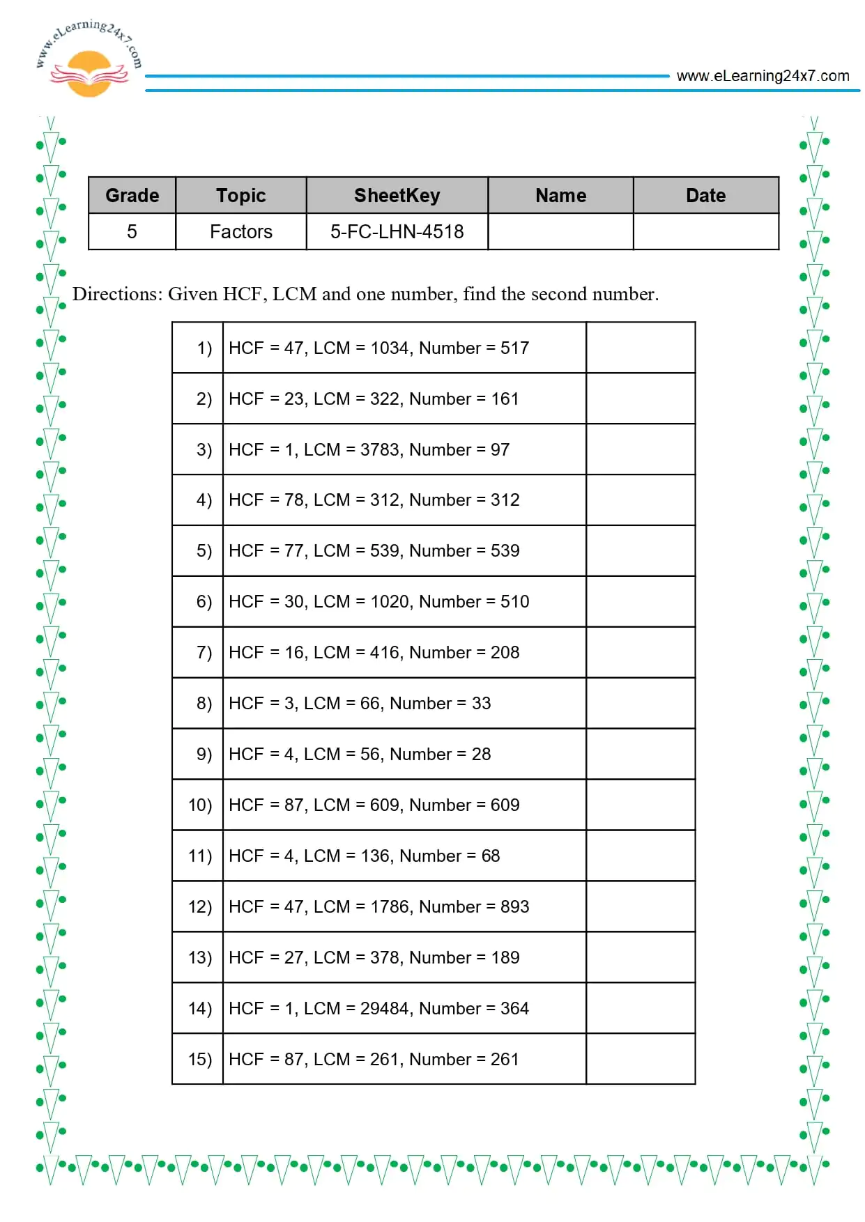 Grade 5 Factors