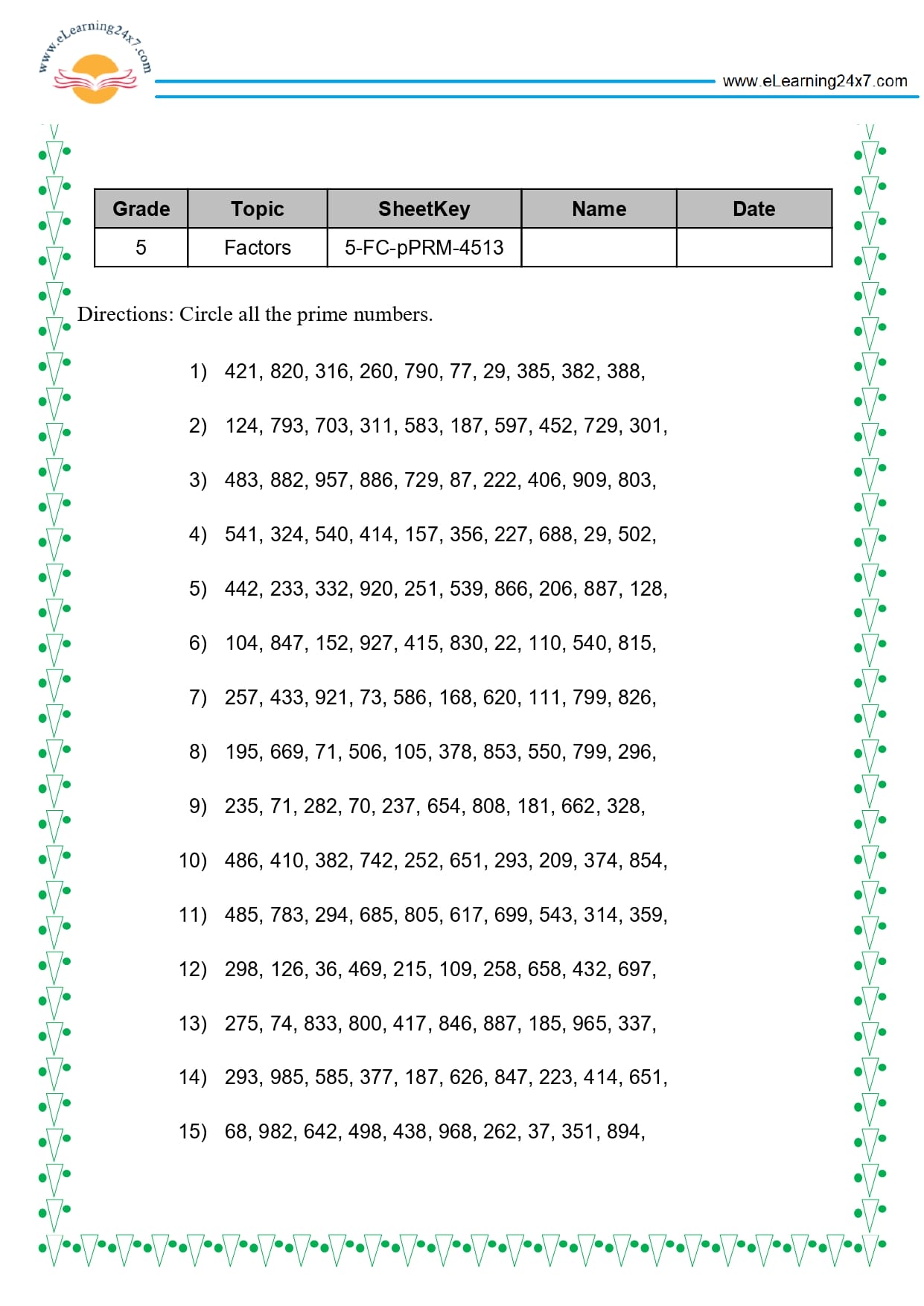 Grade 5 Factors