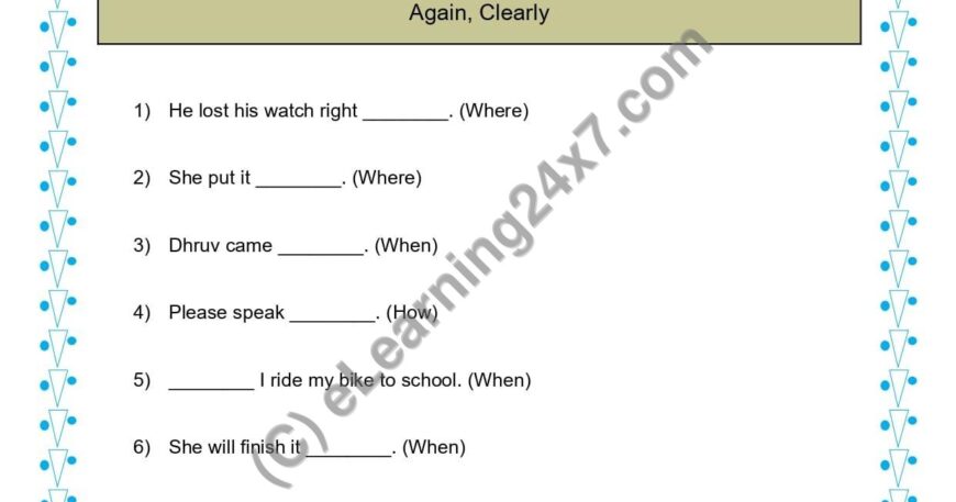 Grade 1, English, Adverbs - Fill The Blank, printable PDF, instant download