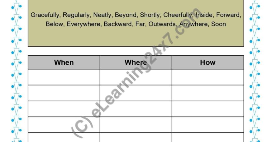 Grade 1, English, Adverbs - Separate Adverbs, printable PDF, instant download