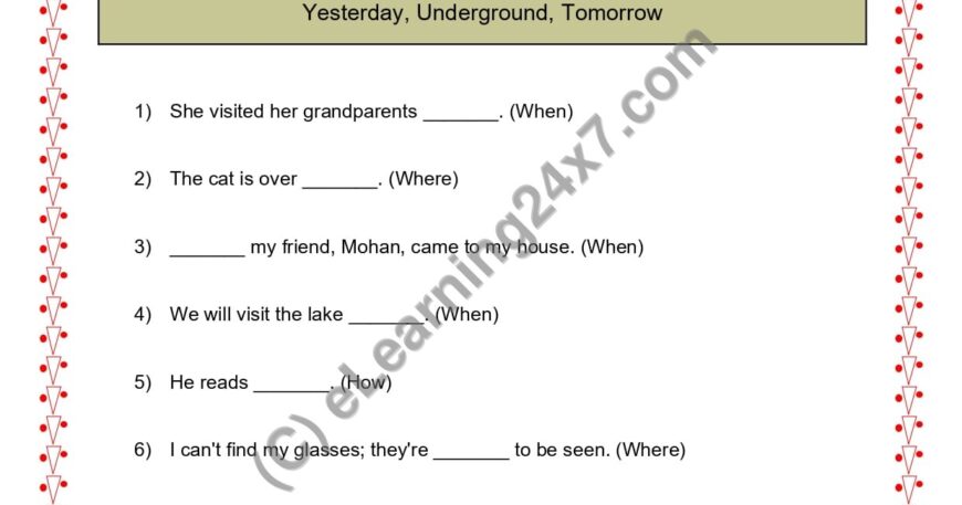 Grade 2, English, Adverbs - Fill The Blank, printable PDF, instant download