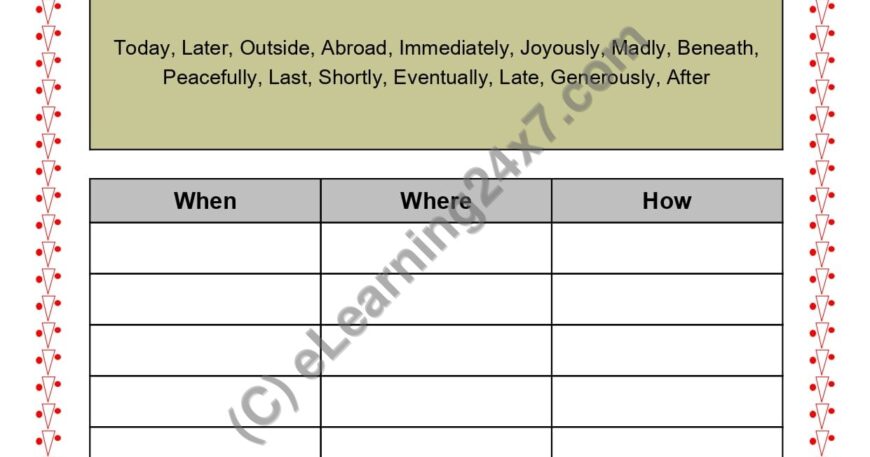 Grade 2, English, Adverbs - Separate Adverbs, printable PDF, instant download