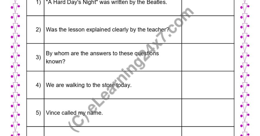 Grade 4, English, Active Passive - Passive Voice?, printable PDF, instant download
