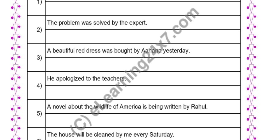 Grade 4, English, Active Passive - Switch The Voice of Sentence, printable PDF, instant download