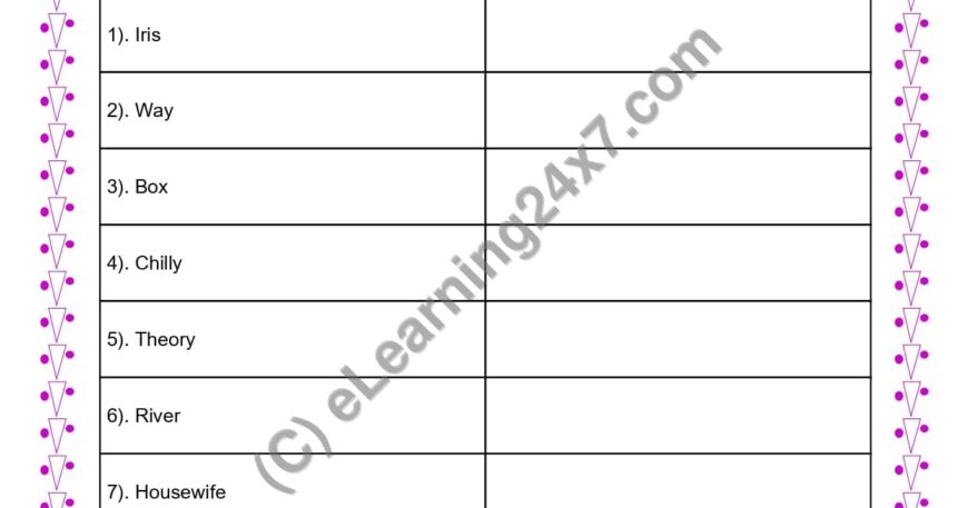 Grade 4, English, Singular Plural - Plural, printable PDF, instant download