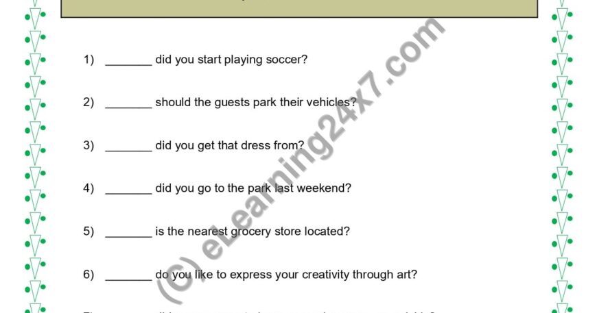 Grade 5, English, Adverbs - Interrogative Adverbs, printable PDF, instant download
