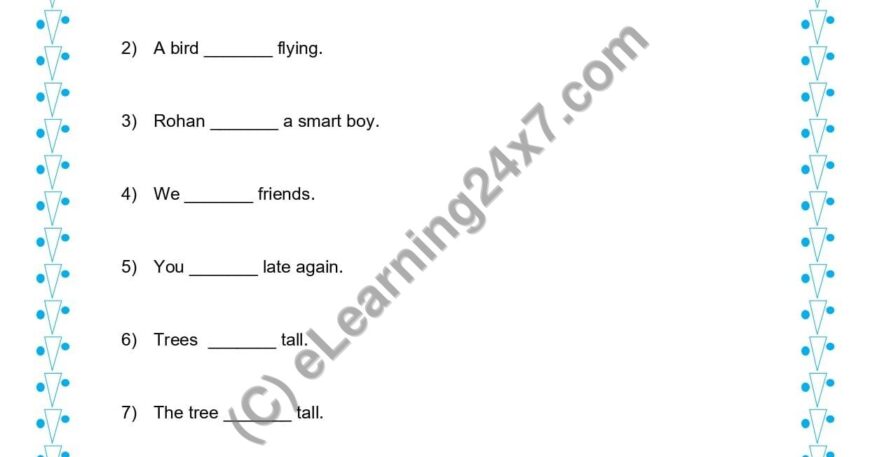 Grade 1, English, Verbs - Fill Blanks With Is, Am, Are, printable PDF, instant download