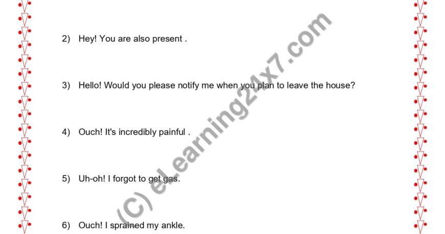 Grade 2, English, Interjection - Underline Interjection, printable PDF, instant download