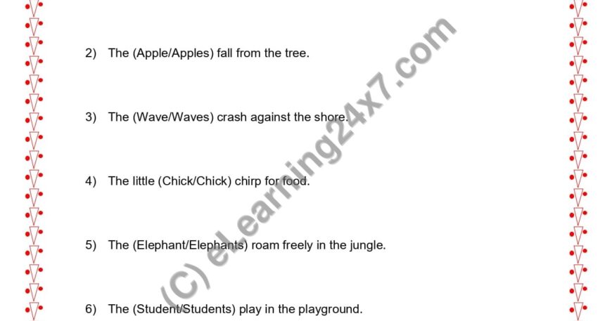 Grade 2, English, Singular Plural - Pick Singular Or Plural, printable PDF, instant download