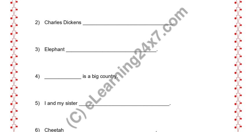Grade 2, English, Sentences - Complete Sentence, printable PDF, instant download