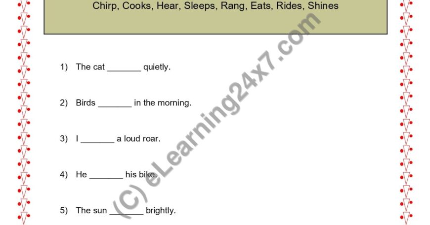 Grade 2, English, Verbs - Fill Blanks With Suitable Doing Verbs, printable PDF, instant download