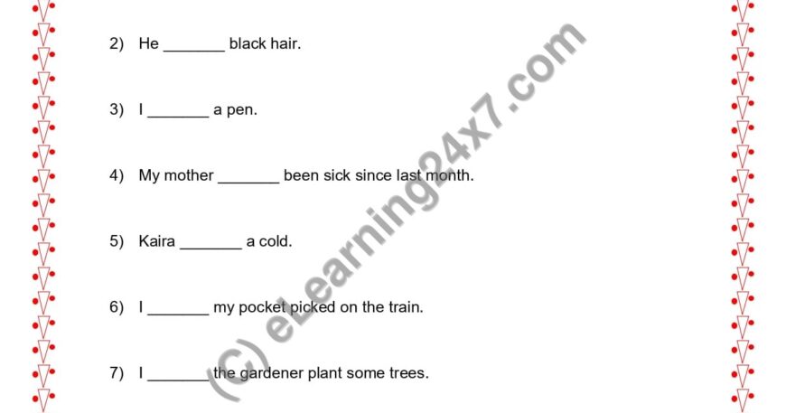 Grade 2, English, Verbs - Fill Blanks With Has, Have, Had Verbs, printable PDF, instant download