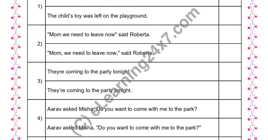 Grade 3, English, Punctuation - Correct Punctuation Marks, printable PDF, instant download