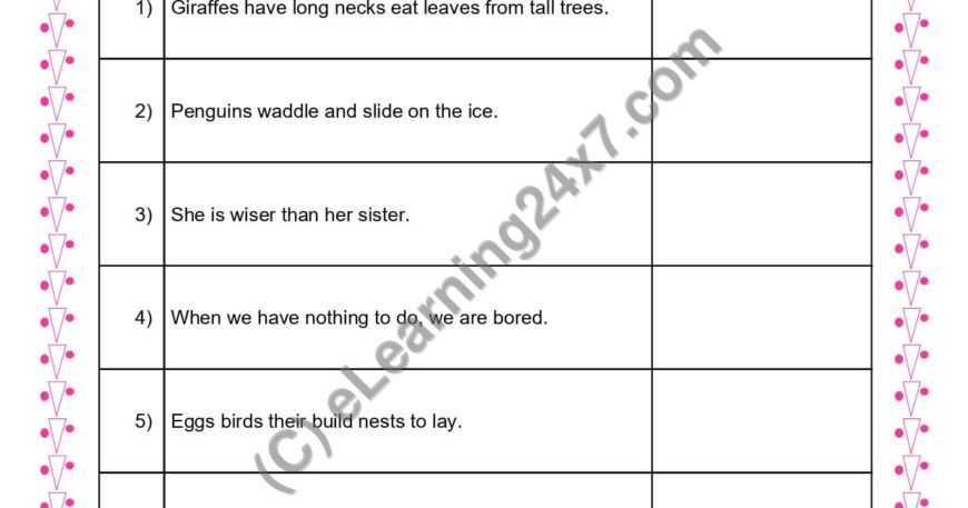 Grade 3, English, Sentences - Proper & Improper Sentences, printable PDF, instant download