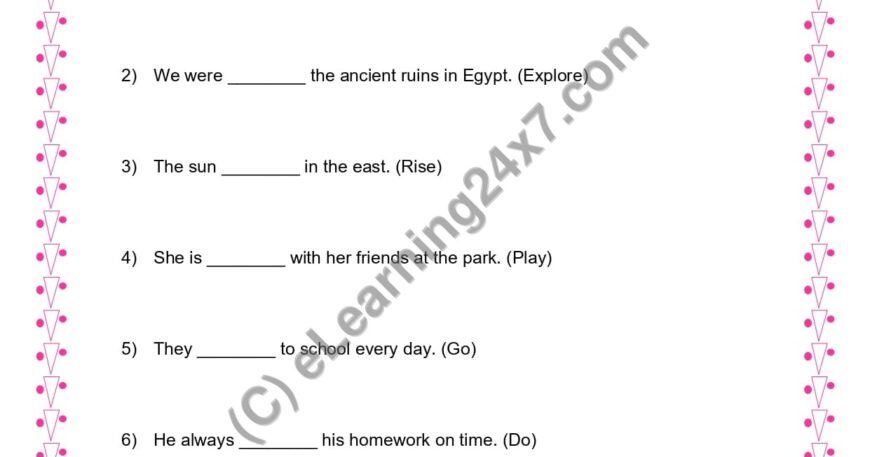 Grade 3, English, Verbs - Fill Blanks With Correct Verb Form, printable PDF, instant download