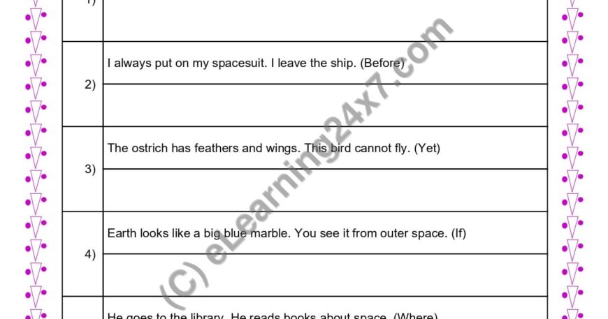 Grade 4, English, Conjunction - Join Sentences Using Conjunctions, printable PDF, instant download
