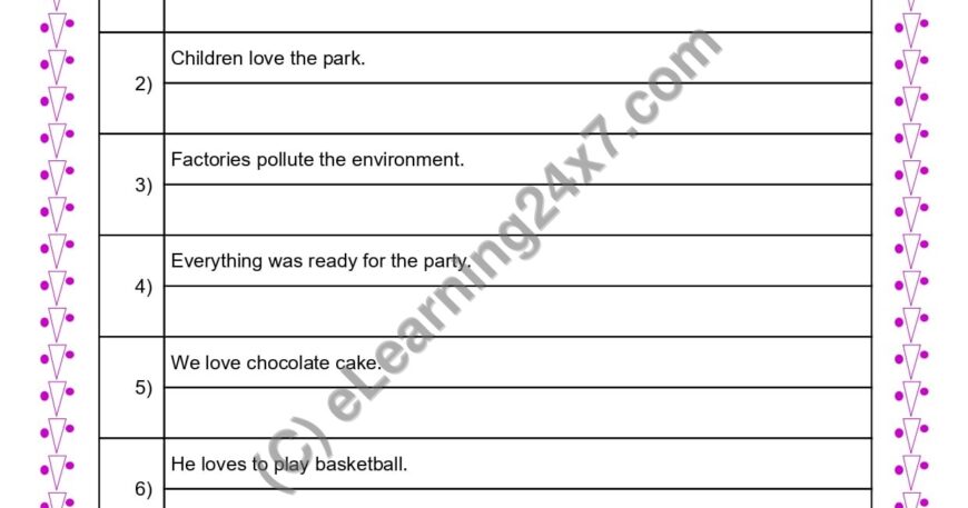 Grade 4, English, Sentences - Convert To Affirmative Sentences, printable PDF, instant download