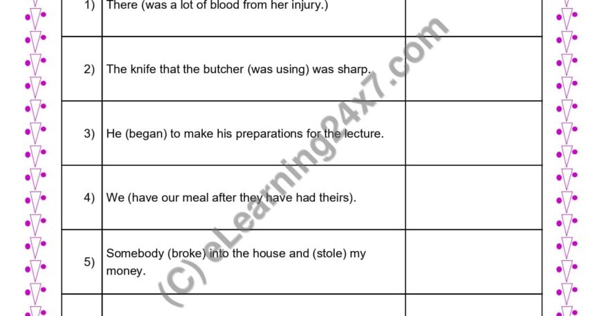 Grade 4, English, Sentences - Identify Simple Or Complex Predicate, printable PDF, instant download
