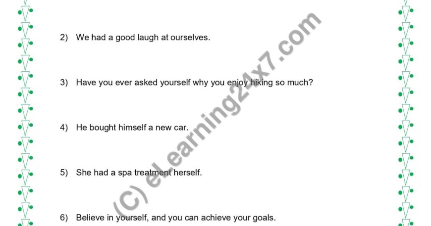 Grade 5, English, Pronoun - Circle Reflexive Pronoun, printable PDF, instant download