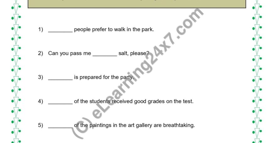 Grade 5, English, Pronoun - Indefinite Pronoun Fill Blanks, printable PDF, instant download
