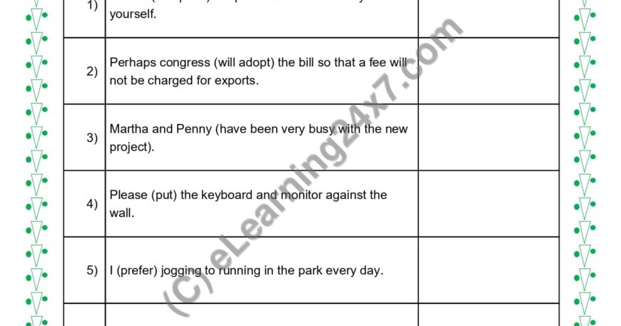 Grade 5, English, Sentences - Identify Simple Or Complex Predicate, printable PDF, instant download