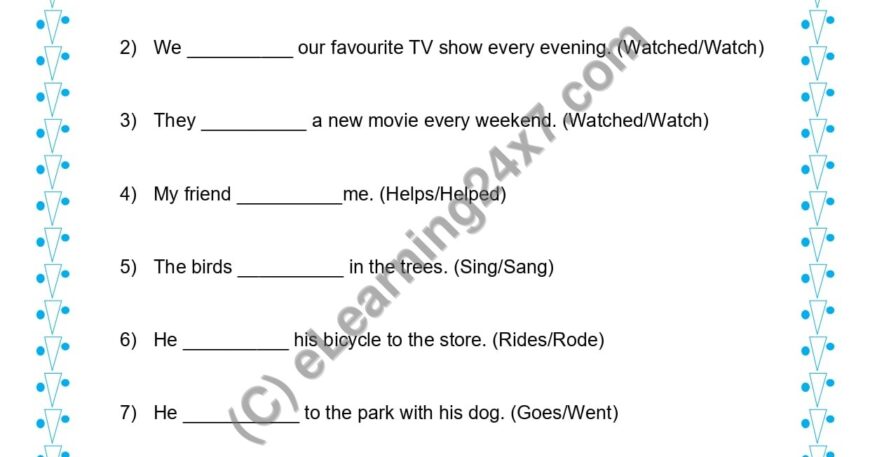 Grade 1, English, Tenses - Present Tense Fill The Blanks, printable PDF, instant download