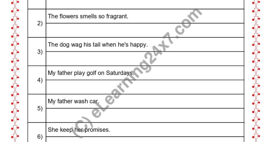 Grade 2, English, Tenses - Correct Tense Use, printable PDF, instant download
