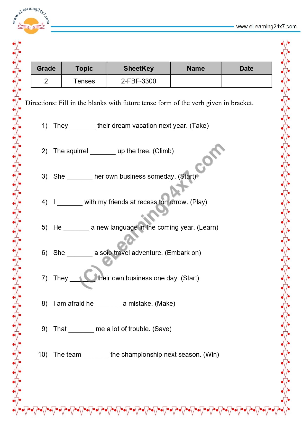 Future Tense Fill The Blanks