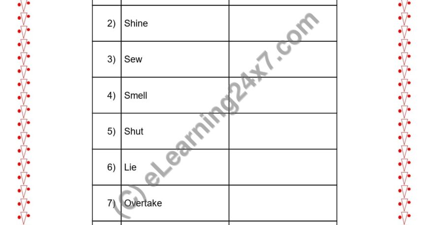 Grade 2, English, Tenses - Match Past Tense, printable PDF, instant download
