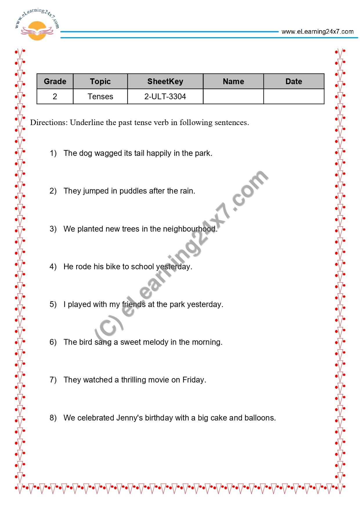 Underline Past Tense