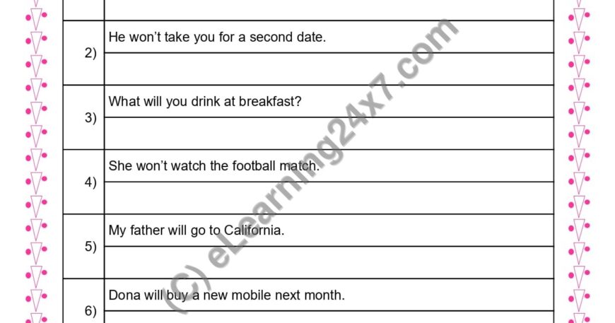 Grade 3, English, Tenses - Rewrite Sentences In Future Continuous Tense, printable PDF, instant download