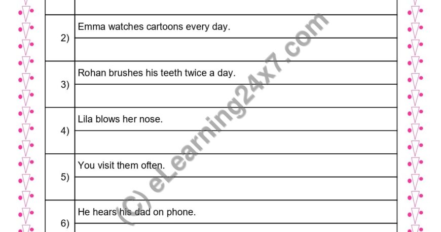 Grade 3, English, Tenses - Rewrite Sentences In Past Tense, printable PDF, instant download